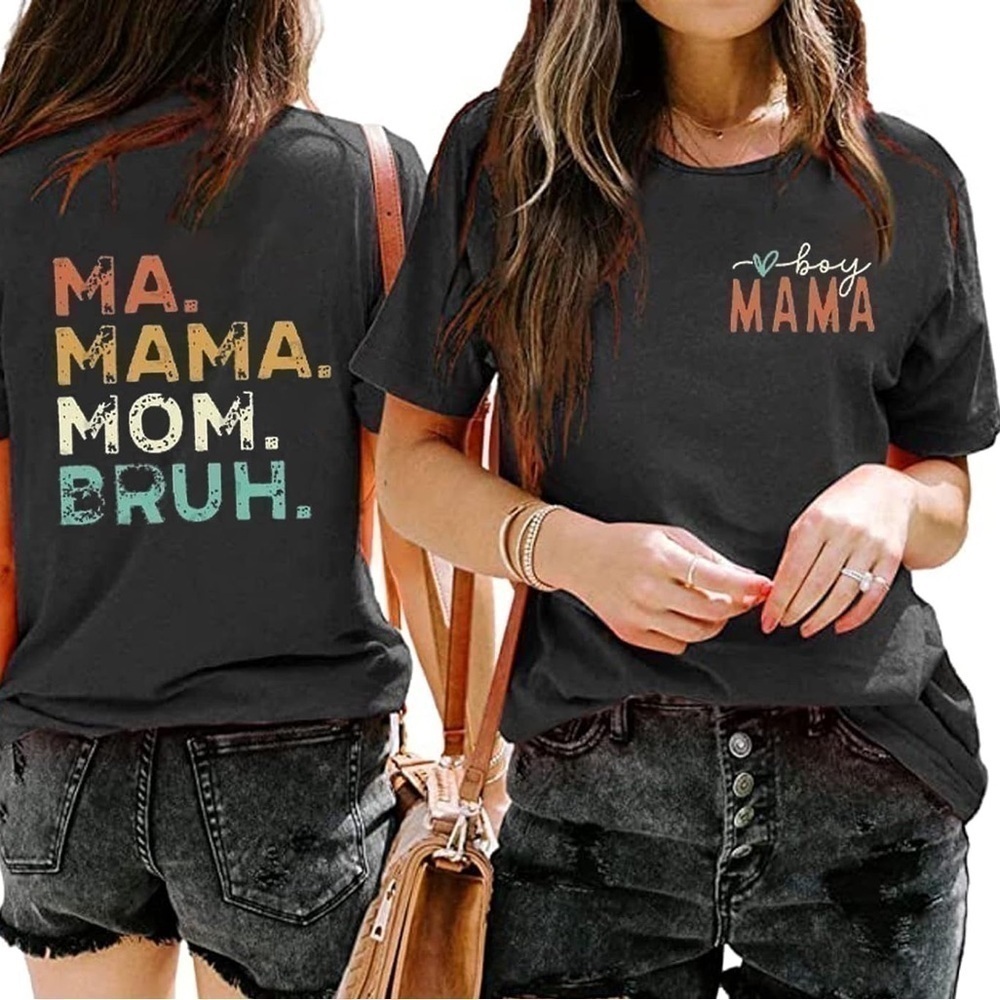 Boy mom t shirt with ma mama mom bruh on back size2XL - Picture 3 of 3